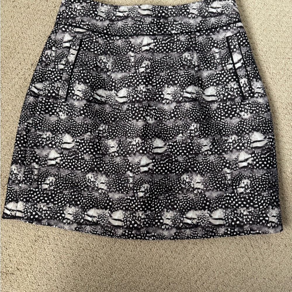 J. Crew Black and White Patterned Mini Skirt